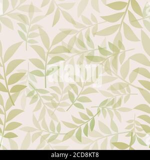 Botanisches Nahtloses Muster aus zarten und stilisierten Blättern Stock Vektor