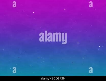Nacht schwarzer Himmel mit Sternen, blau-lila Bild, 3d-Rendering Stockfoto