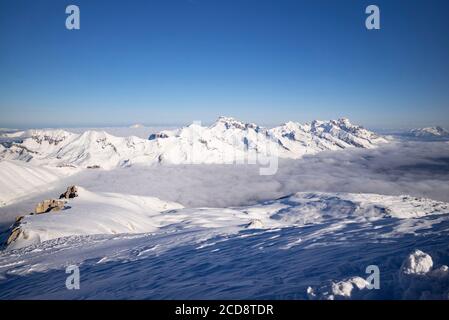 Frankreich, Hautes Alpes, Le Devoluy, Devoluy-Gebirge, Plateau de Bure (2550m), Interferometer Stockfoto