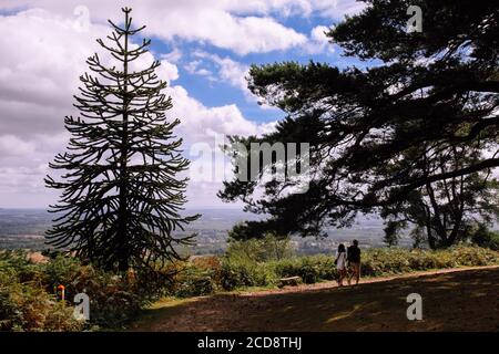 Ein Paar macht einen romantischen Spaziergang durch die Surrey Hills, Surrey, England, Großbritannien, August 2020 Stockfoto