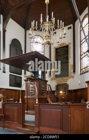 Niederlande, Südholland, Rotterdam, Delfshaven, Innere der Kirche Stockfoto