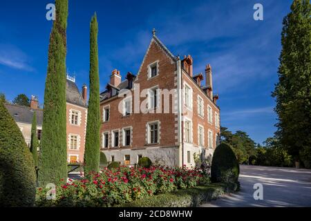 Frankreich, Indre-et-Loire (37), Amboise, Region Centre Loire Valley, Schlösser im Loire-Tal, Welterbe des Loire-Tals, Clos Luc? Schloss, Leonardo Da Vinci Park (letzte Heimat von L?onard de Vinci) Stockfoto