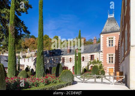 Frankreich, Indre-et-Loire (37), Amboise, Region Centre Loire Valley, Schlösser im Loire-Tal, Welterbe des Loire-Tals, Clos Luc? Schloss, Leonardo Da Vinci Park (letzte Heimat von L?onard de Vinci) Stockfoto