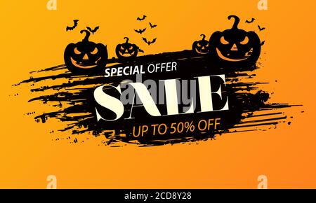halloween Verkauf Banner Layout-Design. vektor-Illustration Stock Vektor