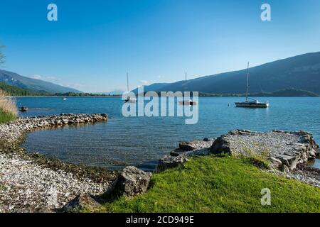 Frankreich, Savoie, Bourget-See, Aix les Bains, Alpen-Riviera, wilde Küste in Conjux Stockfoto