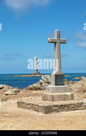 Frankreich, Manche, Cotentin, Cap de la Hague, Auderville, Goury Den Haag Leuchtturm oder Goury ligfhthouse Stockfoto