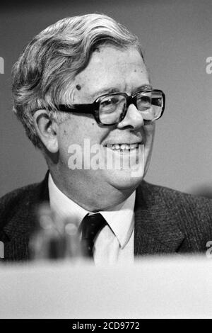 Sir Geoffrey Howe – Stellvertretender Premierminister und Lord President of the Council. Konservative und unionistische Parteikonferenz im Bournemouth International Centre in Dorset. Oktober 1990. Foto: Neil Turner Stockfoto