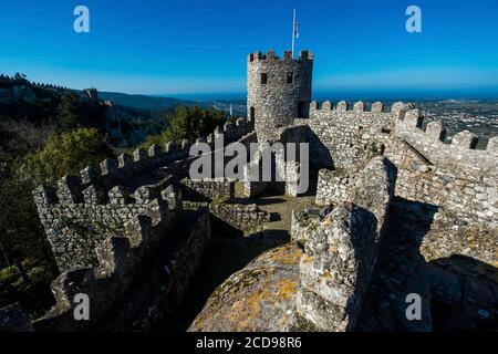 Portugal, Sintra, Maures Festung Stockfoto
