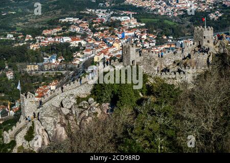Portugal, Sintra, Maures Festung Stockfoto