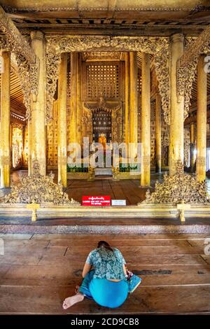 Myanmar (Burma), Mandalay Region, Mandalay City, Tek Kyaung Shwenandaw Kloster Stockfoto