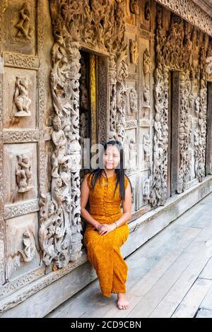 Myanmar (Burma), Mandalay Region, Mandalay City, Tek Kyaung Shwenandaw Kloster Stockfoto