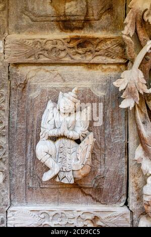 Myanmar (Burma), Mandalay Region, Mandalay City, Tek Kyaung Shwenandaw Kloster Stockfoto