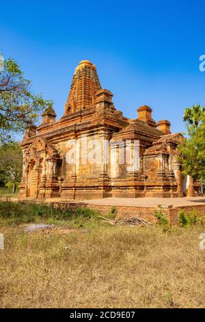 Myanmar (Burma), Mandalay Region, buddhistische archäologische Stätte von Bagan als Weltkulturerbe der UNESCO, Wetkyi in Gubyaukgyi Tempel Stockfoto