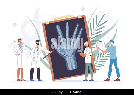 Diagnose, Behandlung von Verletzungen der Arm- oder Handgelenkshand Stock Vektor