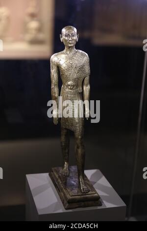 Statue des ägyptischen Priesters im Ephesus Museum, Selcuk Stadt, Izmir Stadt, Türkei Stockfoto