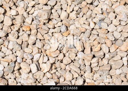 Bauen von Kies in einer Nahaufnahme Stockfoto