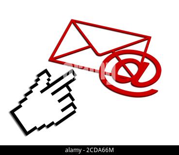 E-Mail, symbolische Darstellung in einer 3D-Illustration Stockfoto
