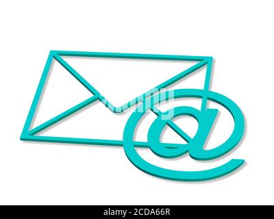 E-Mail, symbolische Darstellung in einer 3D-Illustration Stockfoto