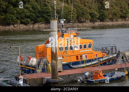 Rettungsboot in Fowey in Cornwall Stockfoto