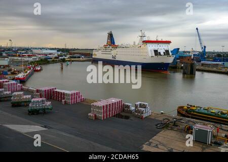 P & O Fähre, Pride of York, Hull nach Zeebrugge, Hull Docks, Hull, Großbritannien Stockfoto