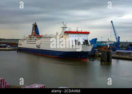 P & O Fähre, Pride of York, Hull nach Zeebrugge, Hull Docks, Hull, Großbritannien Stockfoto