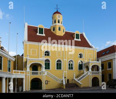 Die Fort Kirche, innerhalb der Mauern von Fort Amsterdam in der Punda Bezirk Willemstad, Curacao im Jahr 1763 gebaut, ist jetzt eine Vereinigte protestantische Kirche und Stockfoto