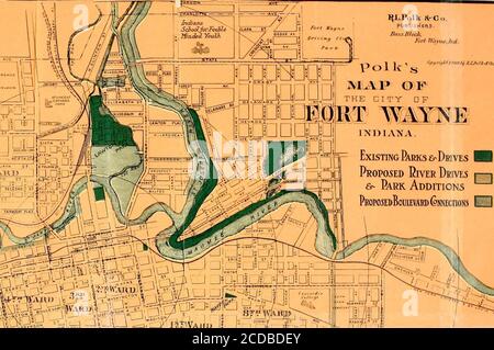 . Verbesserung von Fort Wayne Indiana; Bericht für Fort Wayne Civic Improvement Association . 3Ji HI-Polk JfcGo. HERAUSGEBER.Bass Slock Fort W,„7„. fcd JL polled rtglti908Aj/tfft&gt;tld:€b, OJUAJUU naaaaoiaiiiiiT waynk BGonaao pJBPSOD KARTE DES CI TY D F INDIANA A ^&gt;, w Stockfoto