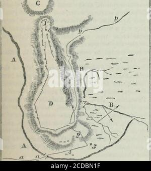 . Wörterbuch der griechischen und römischen Geographie . r. Die ehemalige gehört zu den früheren Orcho-inenus, die letztere zu der späteren Stadt, und stammt aus der Zeit ihrer Restaurierung entweder durch Philip oder die Pho-etans. In Richtung zur Mitte der Nordseite ist der Hügel von Orehomenus am steilsten, und hier sind die Wände nicht rückführbar. Der Umfang des Ganzen war etwa 2 Meilen. Die Zitadelle besetzt arock ungefähr 40 Yards im Durchmesser und scheint, ein unregelmäßiges Sechseck zu havebeen; aber drei Seiten nur re-main, keine Grundlagen seiend sichtbar auf der Osthälfte des Felsens. Im nördlichen Winkel befinden sich Theruine von A Stockfoto