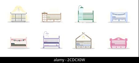 Satz von COT-Symbolen. Einfaches Element aus Baby Dinge Icons Sammlung. Kreative Babywiege für ui, ux, Apps, Software und Infografiken. Vektor Stock Vektor