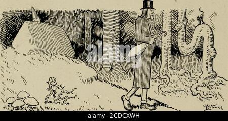 . Durch die Hölle mit Hiprah Hunt; eine Reihe von Bildern und Reisenotizen, die die Abenteuer eines modernen Dante in den Höllenregionen illustrieren; auch andere Bilder derselben unterirdischen Welt . BESTÄTIGTE SCHRIFTSTELLER DER SCHLECHTEN POESIE. CANTO VII In der gleichen Umgebung findet Hunt eine an einen Felsen gekettete Seele, die eine schwere Stahlblechmütze trägt. Dies ist der Mann, der gerne Witze auf andere spielte, aber wer war nicht wütend zu werden, wenn der Witz auf sich selbst war.der Forscher stellt ihm ein paar Fragen und geht weiter, so dass die entdeckende seltsam verwirrt.. 5b m. Stockfoto