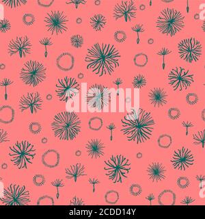 Nahtloses Muster mit farbgezeichneten Fuzz-Elementen. Stock Vektor