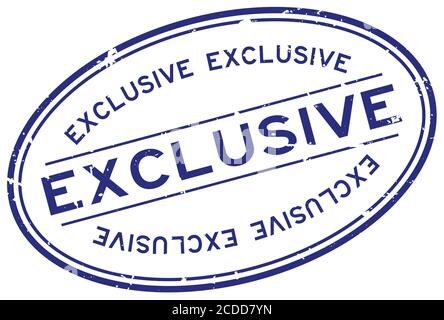 Grunge blau exclusive Word oval Gummi Stempel auf weiß Hintergrund Stock Vektor