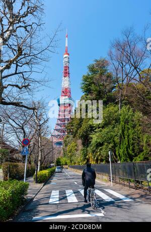 Blick auf den Tokyo Tower in Japan Stockfoto