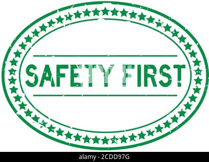 Stempel - Sicherheit zuerst grün Stockfotografie - Alamy