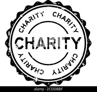 Grunge schwarz Charity Wort rund Gummi Siegel Stempel auf weiß Hintergrund Stock Vektor