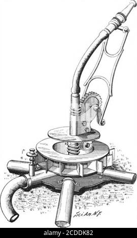 . Scientific American Volume 86 Nummer 14 (April 1902) . SCHWERT-PISTOLE. Habe mehr als die Geduld Hiobs, mehr als die Beharrlichkeit des Bibers, mehr als die Industrie der Biene. Er muss hart arbeiten und sich mit der Arbeit monatelang zufrieden geben, ohne einen apparentprogress zu machen. Er muss sich damit begnügen, immer wieder, unermüdlich, über das Samefeld zu reisen. Das ist das Geheimnis des Erfolgs der Erfinder – die nie endende Anwendung. Die Idee, dass ein Erfinder ist unbedingt agenius ist völlig trügerisch. Genie für Erfindung ist lediglich die Fähigkeit zur Konzentration und zur Arbeit Stockfoto