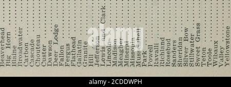 . Jahresbericht des State Examiner des Staates Montana an den Gouverneur für das Jahr bis November 30 .. . C- t&gt; to Lo CO •COT)&lt;?COiH o 05 o 00 CO .OS • oococoo .OT-.C5 00 ?a- 02 CO .o . oco?*?&lt;»)&lt; ** CO ; U5-* C-i CD-* OrHClio O COCO 00 ac-i U5 H C5 Lo t^i – r-RIT-I CI CO^J* CD i^-CD 00 0:» CO -coGCOTt^^coooico^^c^irtLOCiiractio COC^-^i^CCDOOCDC^COClCOlCOLOCiC^RH-^IOOC^Joo TL O CD t – CO im m ^CDIOOO-^CO-C0L-C0L^C0L&C0T^C0L^C0L^ C0L^^ C0L^C0C^ C0L-C0C^C0L^^^C0L-C0C^ C0L^C0L-C0L-C0C^ C0L^ C0L^C0L-C0C^^C0L-C0C^» C0L-C0T^C0L^C0L^C0L   C0L-C0C   C0L-C0C   C0L   C0L-C0 Stockfoto