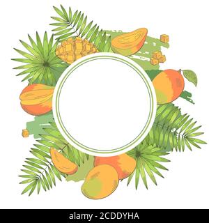 Mango Obst Grafik Farbe isoliert Muster Hintergrund Skizze Illustration Vektor Stock Vektor