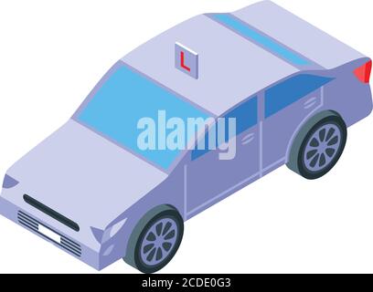 Fahrschule Auto Symbol, isometrischen Stil Stock Vektor