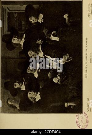 . Die Kunst der niederländischen Galerien : als eine Geschichte der niederländischen Schule der Malerei beleuchtet und durch kritische Beschreibungen der großen Gemälde in den vielen Galerien demonstriert . ein, mit exquisiter Kunst abgeschlossen, noch invari-ably nur in ihren Werten. Während Hals in der Bravour der Malerei boisterousin ist, ist Terborchs brio moresubtle, weniger emotional, wenn auch nicht weniger lebhaft.der Unterschied der Themen ist keine Unterscheidung. Eachmalte sein eigenes. Die häufigsten Arten von Hals mit den Meistern Vorliebe verbunden. Terborch,durch Geburt und Zucht eines Aristokraten, malte dieeleganten Manieren der Stockfoto