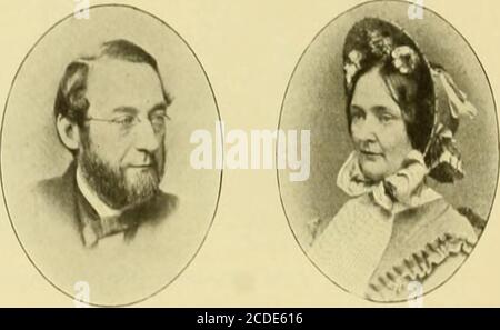 . Shannon Genealogie; genealogische Aufzeichnungen und Gedenkstätten eines Zweiges der Shannon-Familie in Amerika; . r :176. Elizabeth, B. 27. Juni 18 14, in Boston, Mass.; d. Decem-ber 28, 1898, in Brooklyn, N. Y.177- Anna Maria, B. 26. Mai 1817, in Boston, Mass.; d. September 24, i860, in New York. 178. Harriet, b, Januar i, 1820, in New York; d. 5. Dezember 1869, in Brooklyn, wohnte N. Y. bei ihrem Bruder Alexander. 179. Alexander, B. 23. November 1821, in New York; m. Frances Coles. Er starb am 28. September 1893, &gt; Mont-Clair, N. J. 2LS THK SHANNON KAMILY I 80. Kinder von Alexumier und Irinces warnen Stockfoto