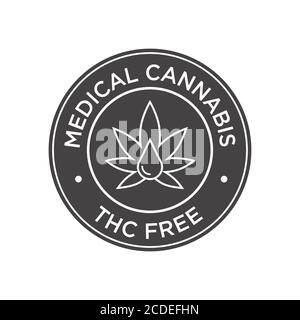 Medizinisches Cannabis. THC-freies Symbol. Stock Vektor