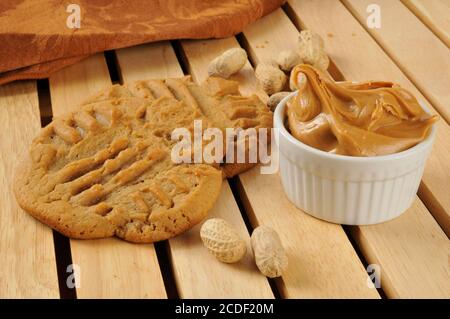 Frisch gebackene Erdnussbutterkeks Stockfoto