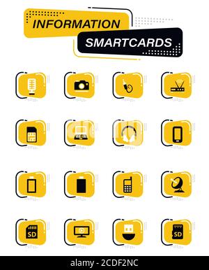 Hi Tech Symbole gesetzt Stock Vektor