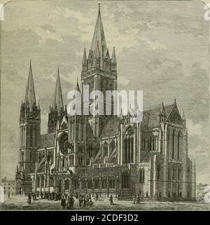 . Kathedralen, Abteien und Kirchen von England und Wales, beschreibend, historisch, bildhaft. N 1876, als der neue See gegründet wurde und die Pfarrkirche St. Mary wurde als Kathedrale Kirche. Der erste Bischof, Dr. Edward White Benson, Kanzler von Lincoln, wurde in St. Pauls Cathedral auf dem Festival von St. Mark, 1877 geweiht, Und wurde am 1. Mai dieses Jahres von Dr. Temple, Bischof von Exeter, ein Voluntaryrestorer (mit £800 pro Jahr aus seiner eigenen Stiftung) dieser sehen, die als eine mit Exeter von seinem Vorgänger Leofric. Der neue Bischof fand seine Kathedrale als Dilapidata Stockfoto