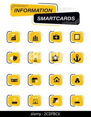 Die Infrastruktur der Stadt Symbole gesetzt Stock Vektor