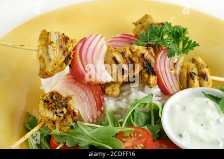 Hähnchenspieße Tandoori 1 Stockfoto