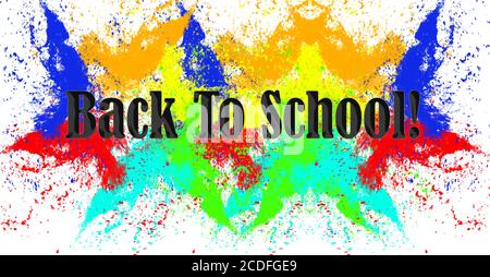 Bunte Splash Hintergrund, künstlerische zurück zur Schule Malerei Konzept Stockfoto