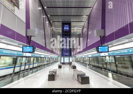 Singapur – 29. Januar 2018: MRT Metro Tampines East Station in Singapur. Stockfoto