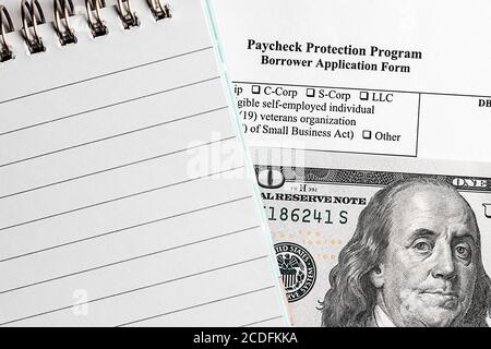 Konzept des Paycheck-Schutzprogramms Stockfoto